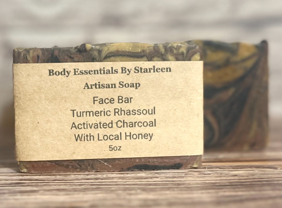 Face Bar ~ Turmeric, Rhassoul & Activated Charcoal & Local Honey Vegan