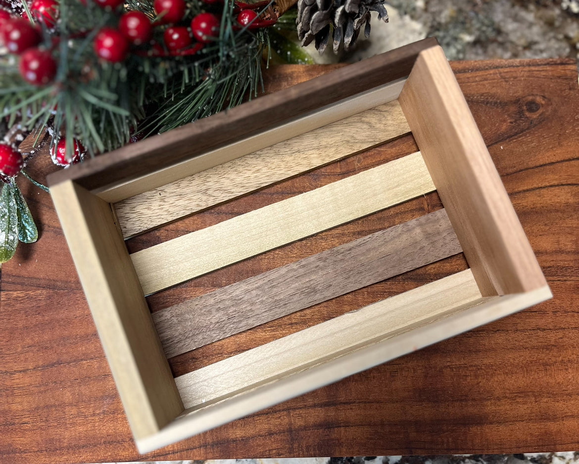 Multi wood color Gift Crate, Soap dish tray and Sisal Bag (Soap not included)