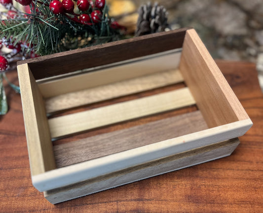 Multi wood color Gift Crate, Soap dish tray and Sisal Bag (Soap not included)