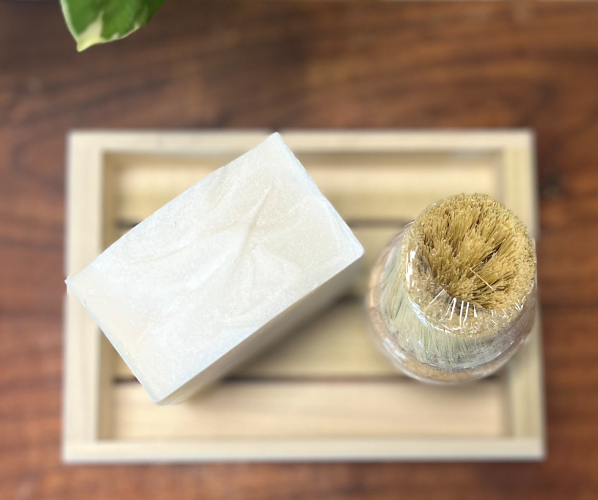 Artisan Soap Block with Soap Tray & Bamboo Brush