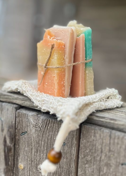 Soap Ends with Sisal Bag ~ Variety