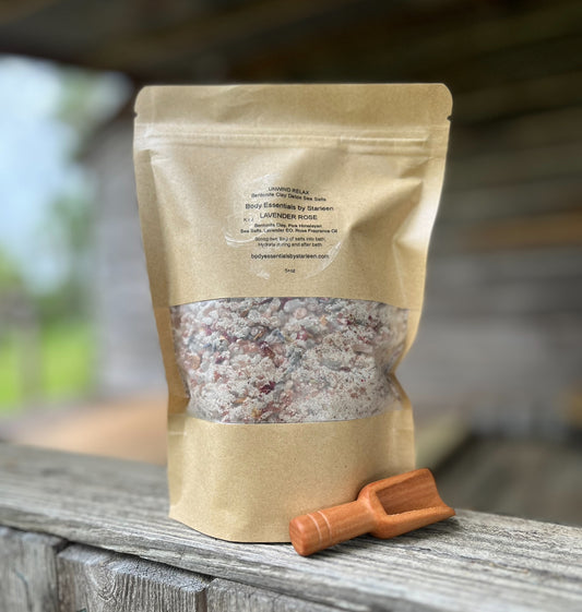 Bentonite Clay Detox Bath Salts with Lavender & Rose Essential Oil