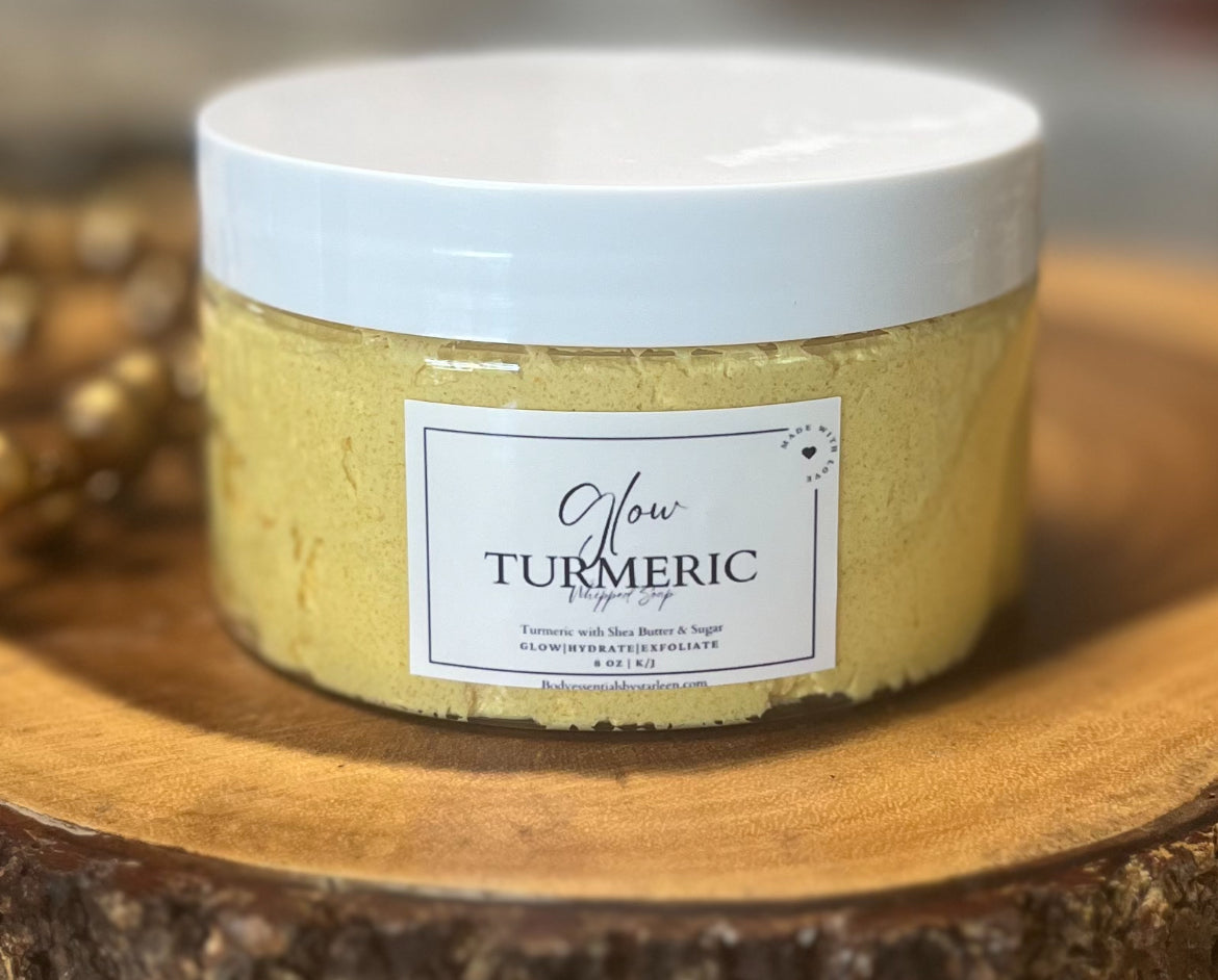 **GLOW ON Turmeric Whipped Soap ~ Hydrate ~ Exfoliate ~ Cleanse Natural Aroma