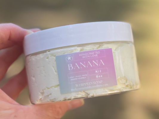 Banana Whipped Soap with Sugar and Coconut Oil