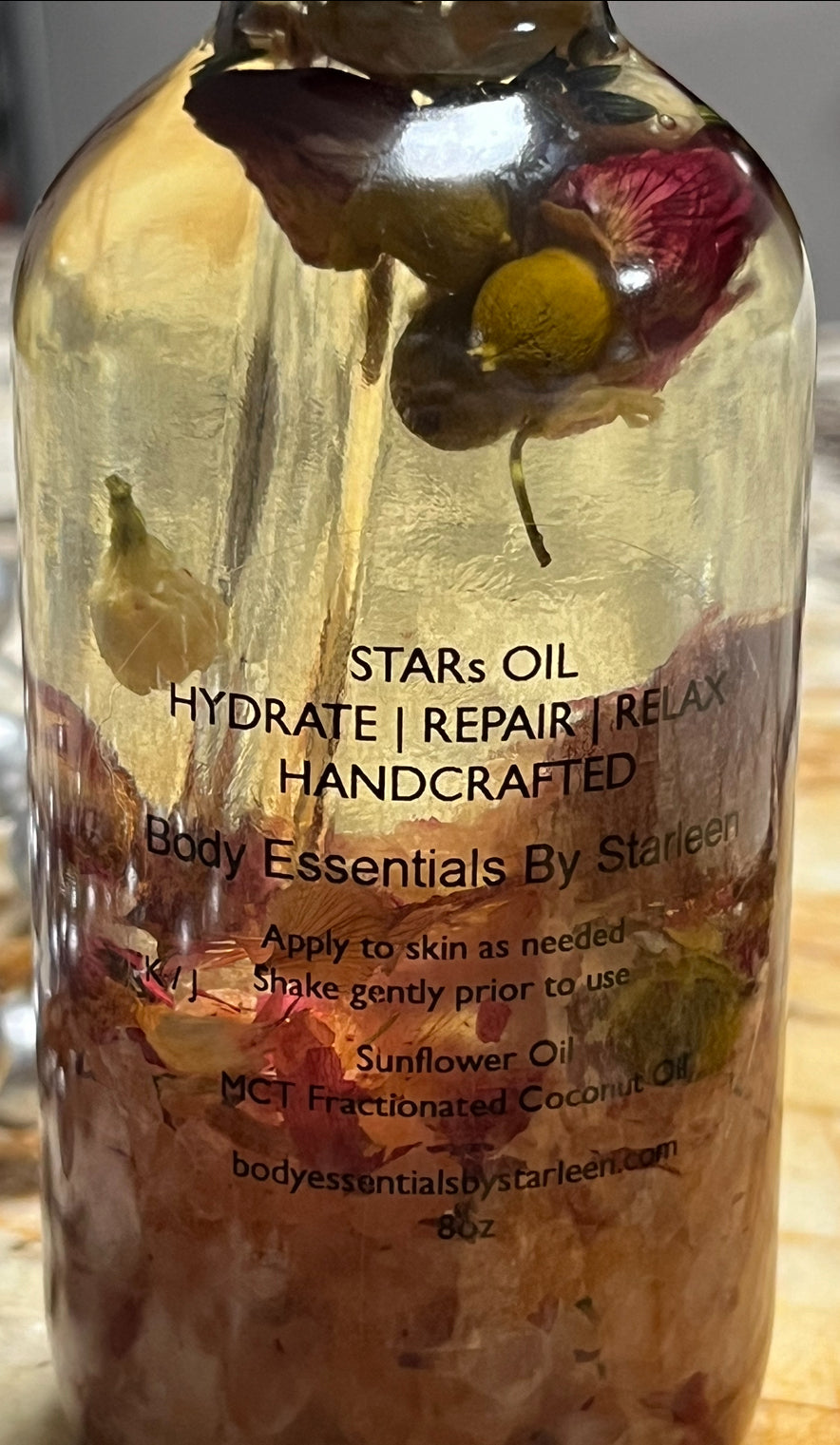 Body Oil Infused with Sea Salts & Dried Flowers