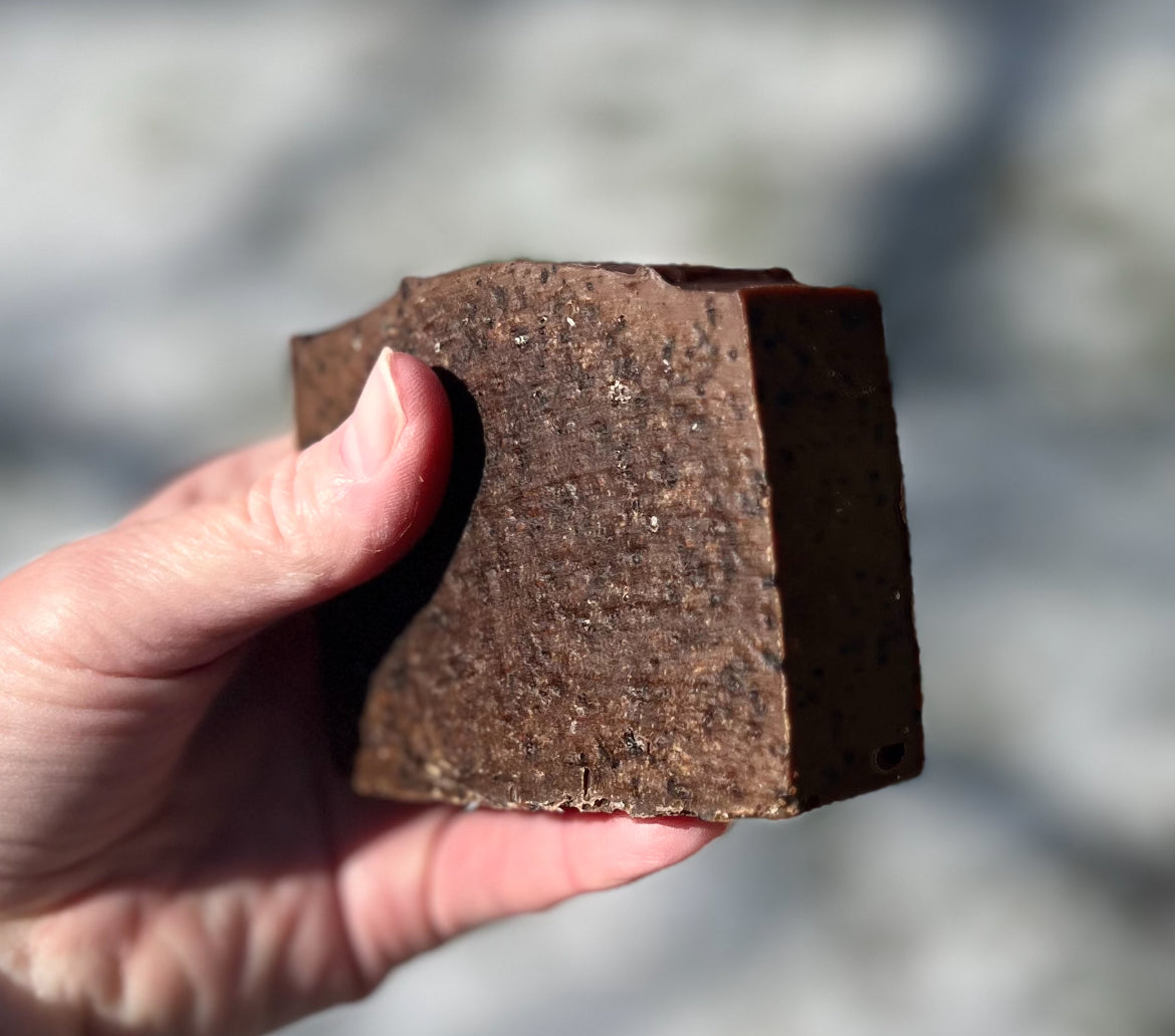 Dark Roast Coffee With Organic Coffee Grounds ~ Exfoliating Bar