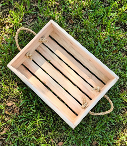 Natural Cedar Wood Crate | Artisan Soap & Home Storage