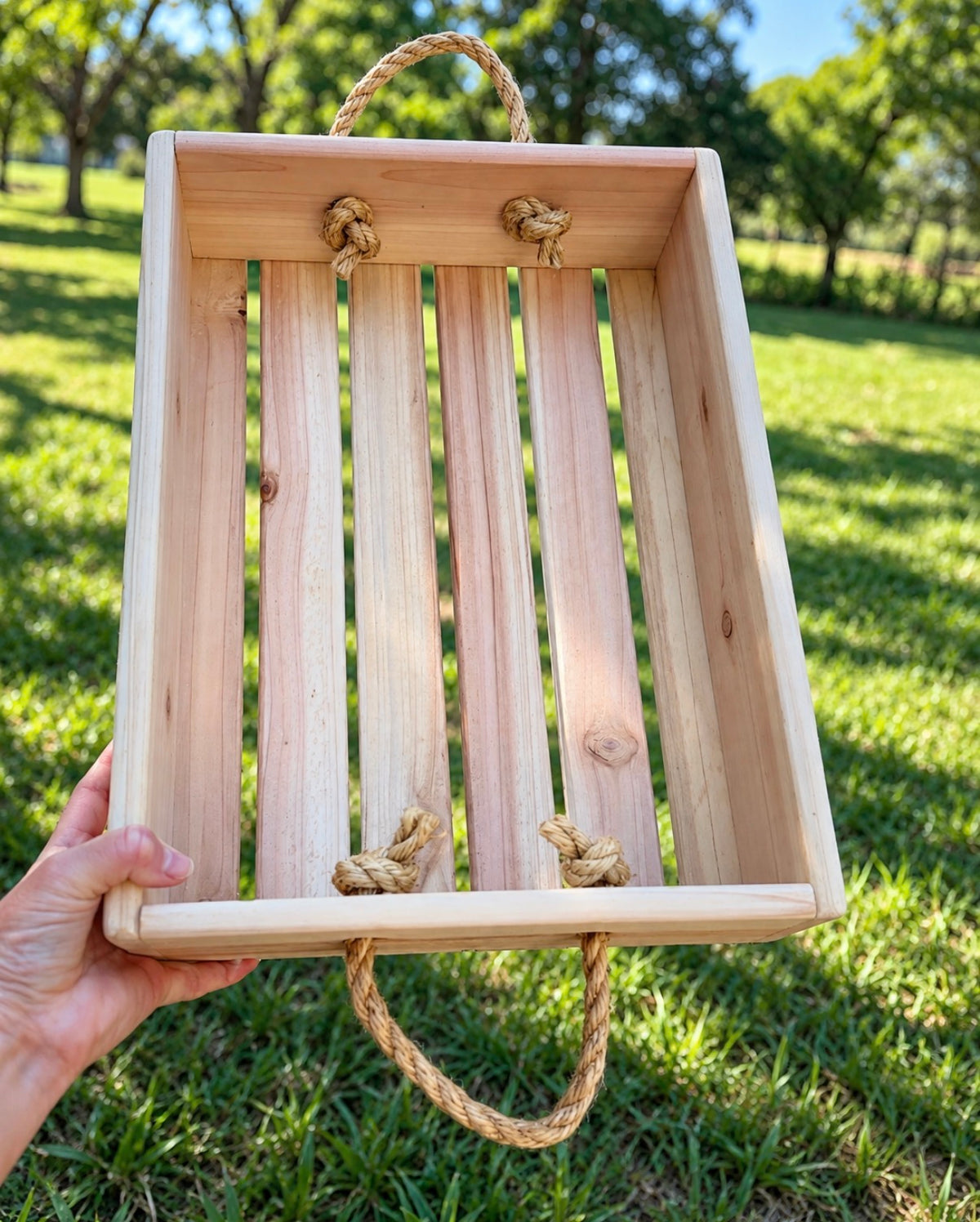 Natural Cedar Wood Crate | Artisan Soap & Home Storage