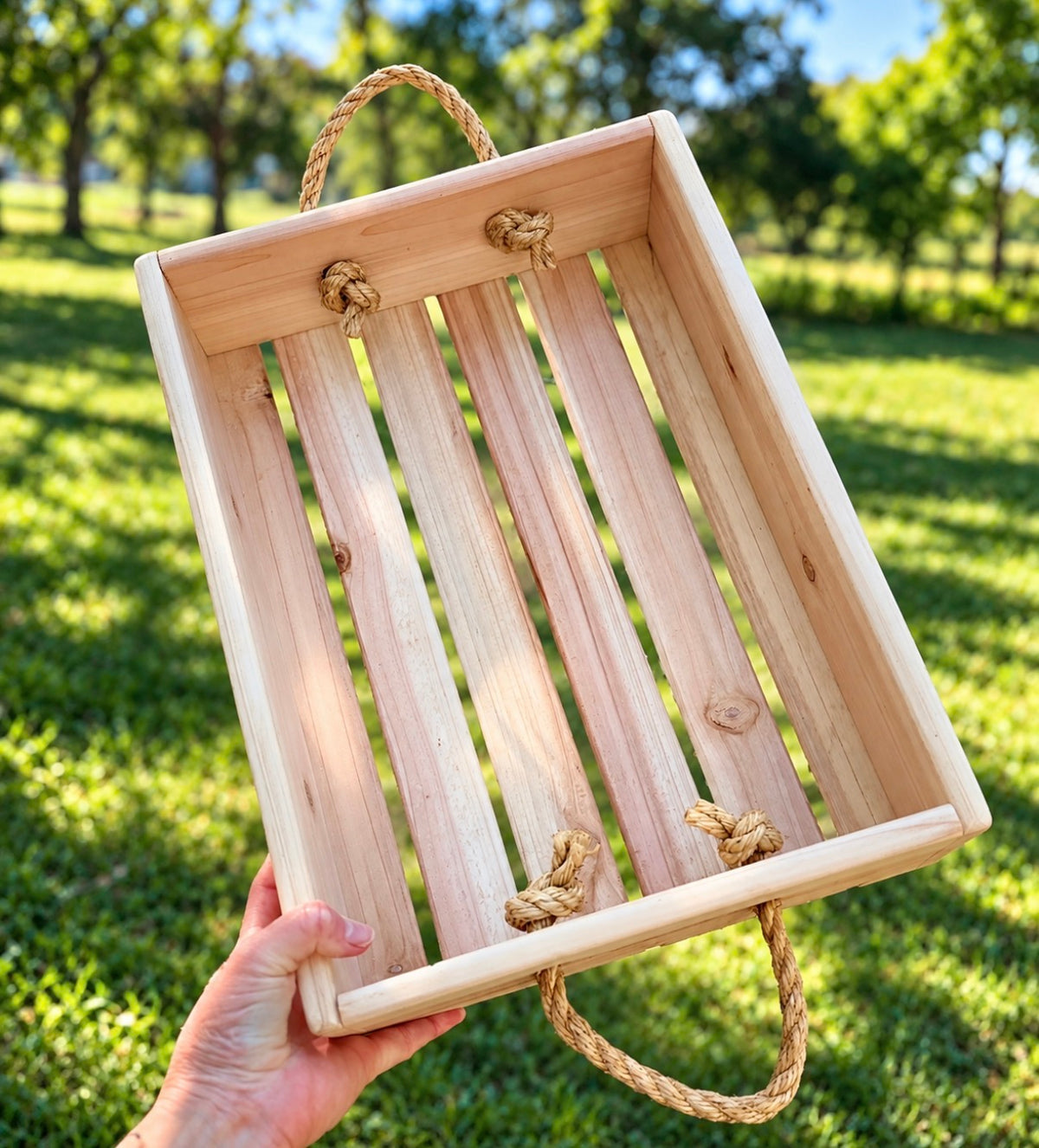 Natural Cedar Wood Crate | Artisan Soap & Home Storage