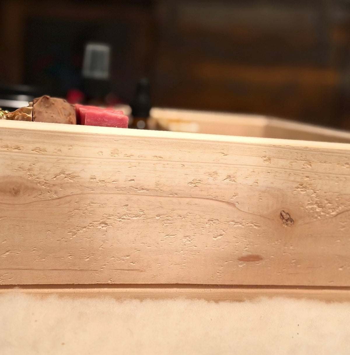Natural Cedar Wood Crate | Artisan Soap & Home Storage