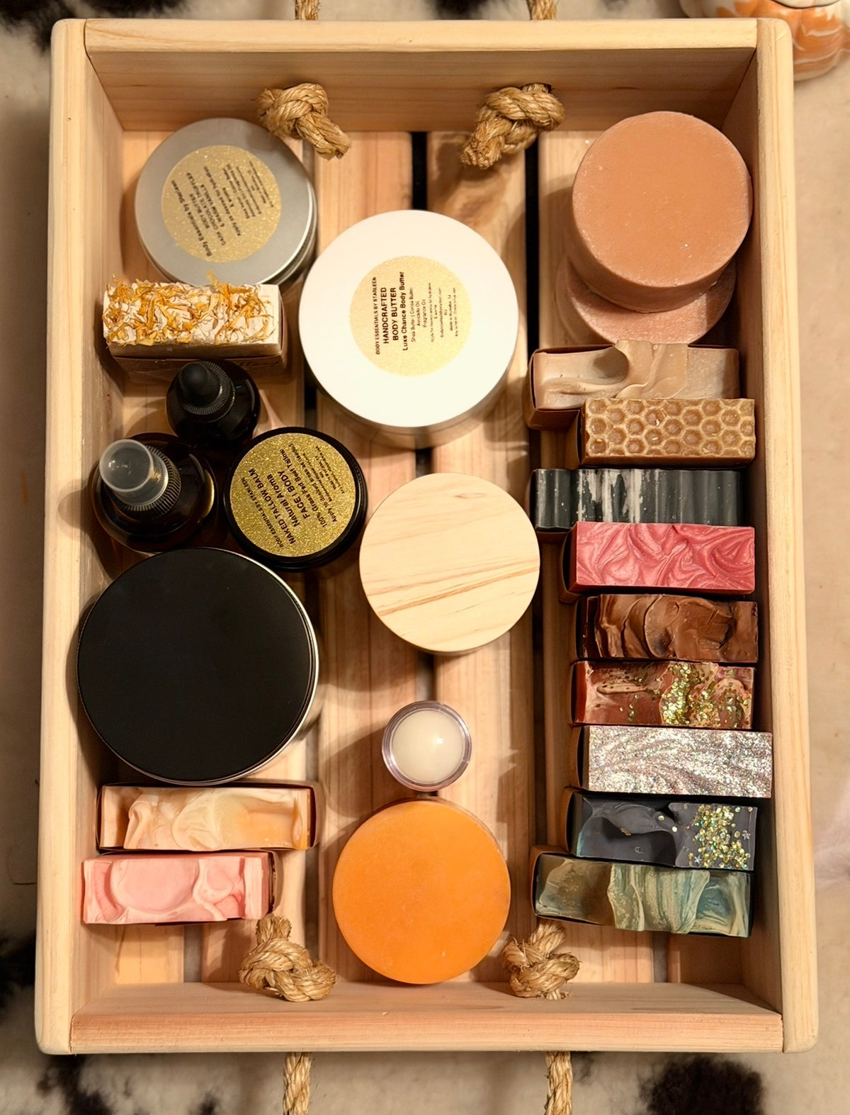 Natural Cedar Wood Crate | Artisan Soap & Home Storage