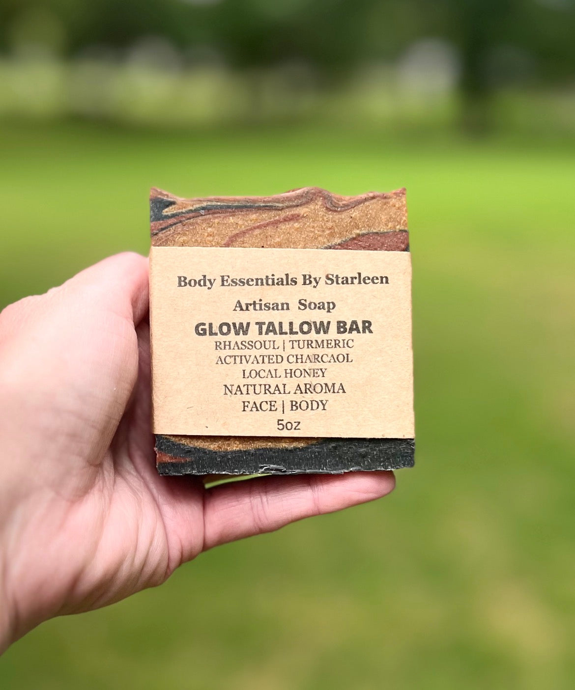 NEW ✨ Glow Tallow Bar ~     Rhassoul Clay + Turmeric + Activated Charcoal & Local Honey ⭐️PRE ORDER ~ Will be shipped week of 9/7⭐️