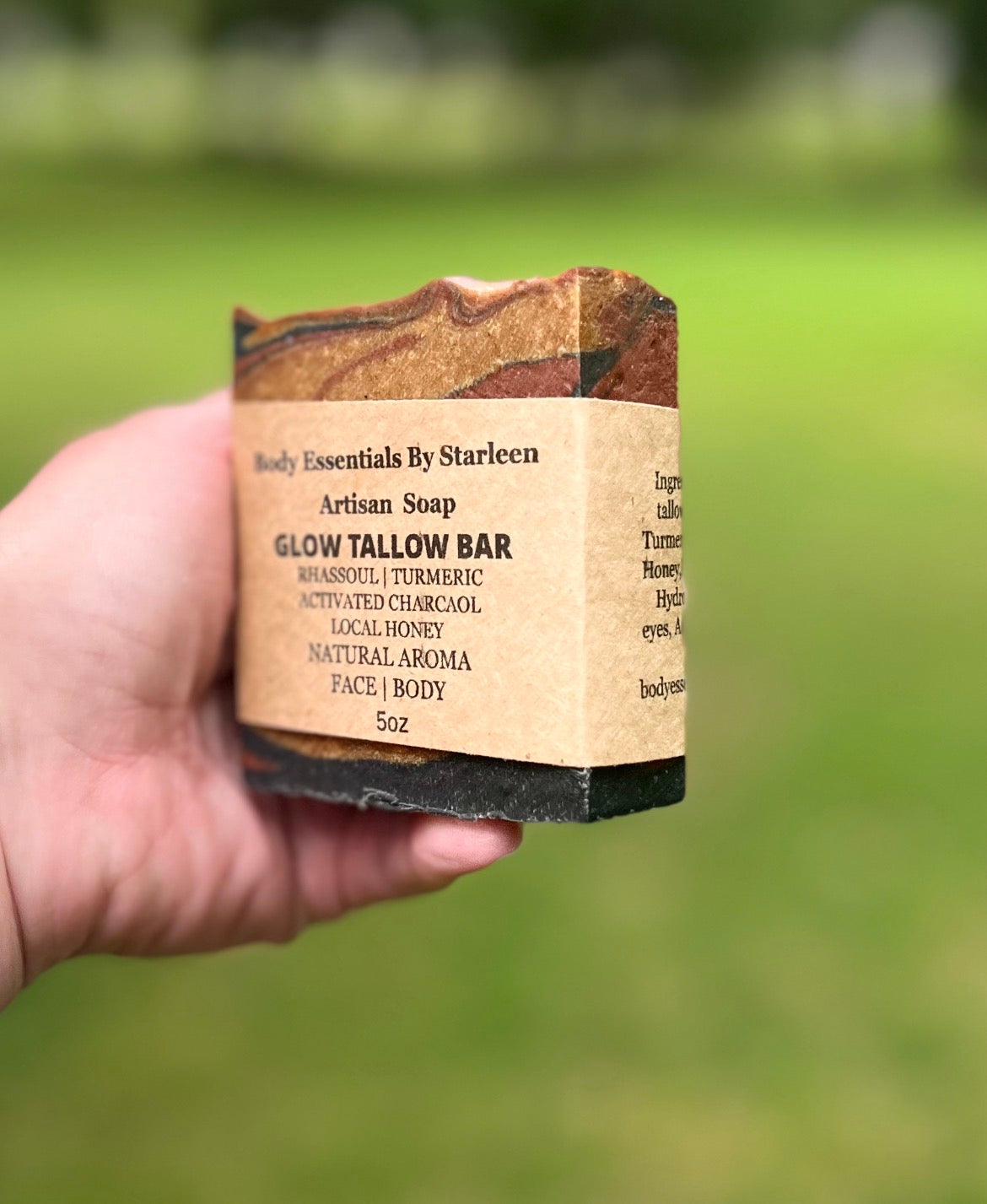 NEW ✨ Glow Tallow Bar ~     Rhassoul Clay + Turmeric + Activated Charcoal & Local Honey ⭐️PRE ORDER ~ Will be shipped week of 9/7⭐️