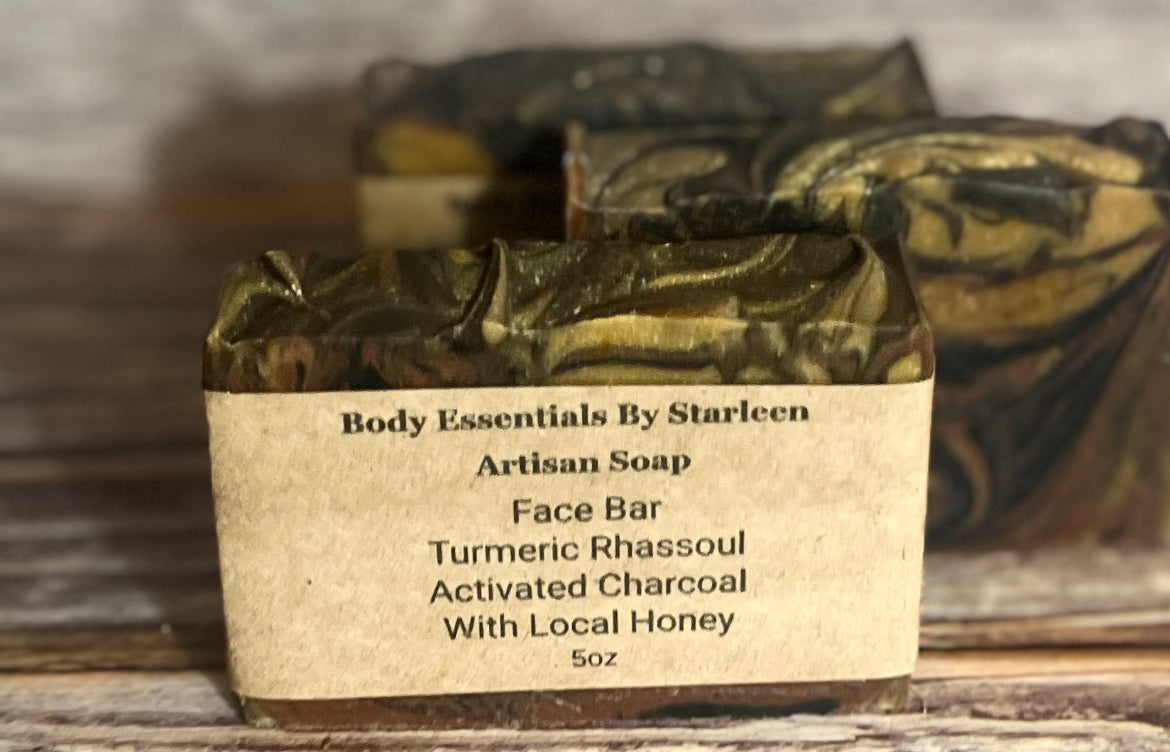 Face Bar ~ Turmeric, Rhassoul & Activated Charcoal & Local Honey Vegan